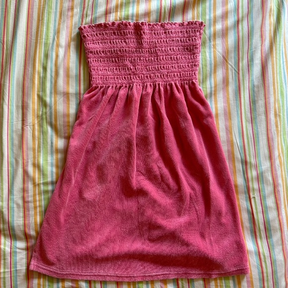 Rare Vintage Juicy Couture terrycloth smocked strapless babydoll dress, small - Picture 5 of 14